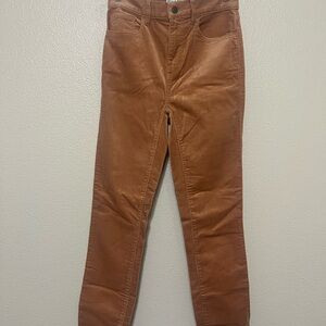 LOFT High Rise Corduroy Pants in Tan